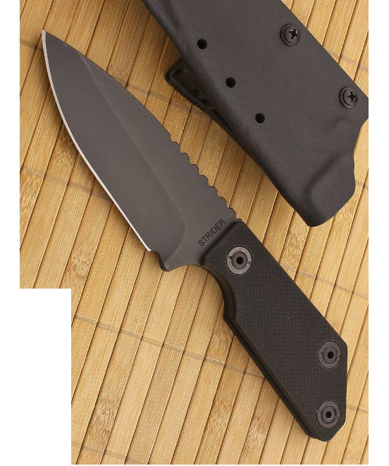 Strider Eb Ac Fixed Spear Point Blade Black G10 Black Cerakote Knifegeek 