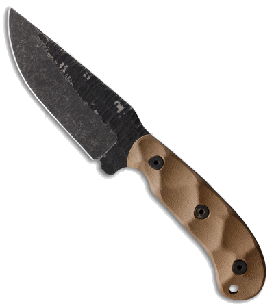 product image for Stroup Knives GP1 Fixed Blade Tan G10 Handle Acid Wash Finish