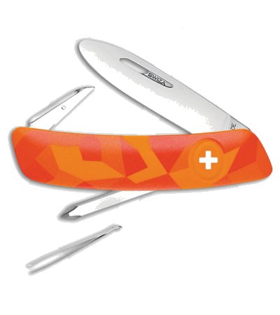 product image for Swiza Orange Camo J02 Button Lock Swiss Pocket Knife