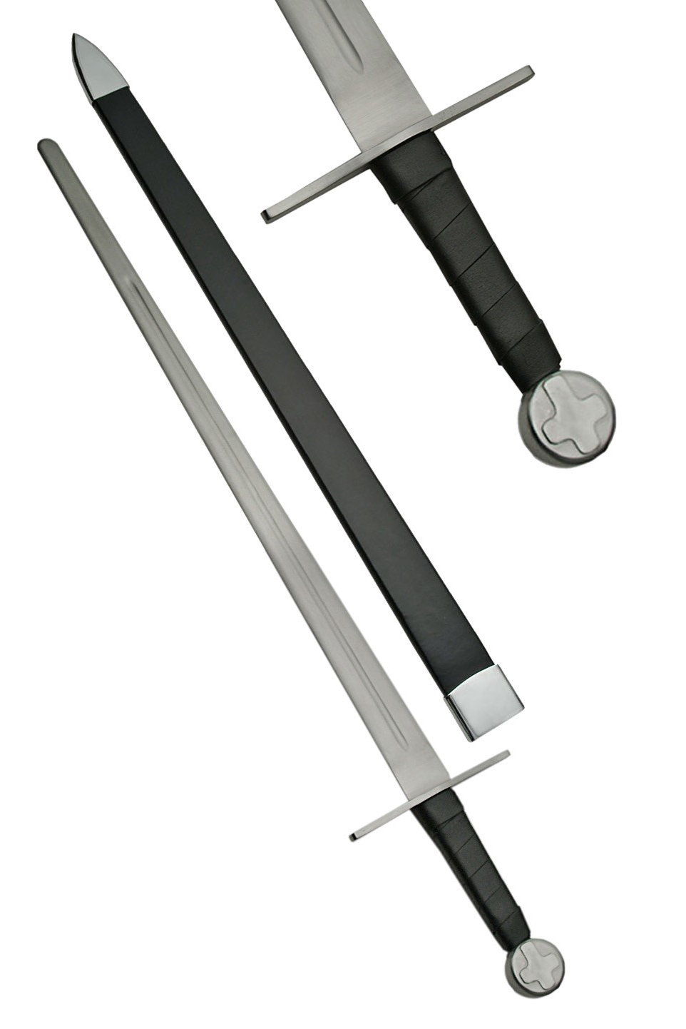 product image for SZCO Medieval Long Sword 40 Crusader Cross Black Knight Templar Long Blade 901140