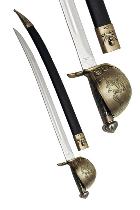 product image for SZCO Brass Guard Skull And Crossbones Pirate Cutlass Sword