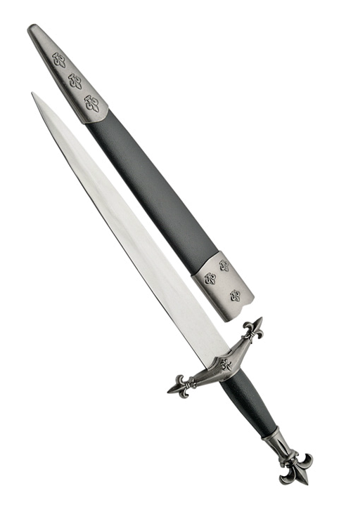 product image for SZCO 15 75 Renaissance Fleur De Lis French Orleans Dagger Knife W Scabbard