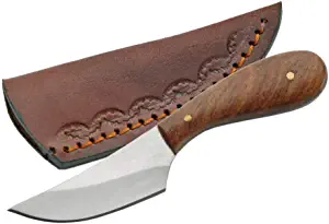 product image for SZCO Supplies Burlwood Small Skinner Patch Knife DH-7990 with Leather Sheath