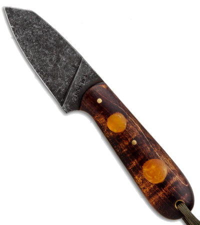 product image for T.M. Hunt Custom Hogua Fixed Blade Knife Black Acid Wash Curly Maple