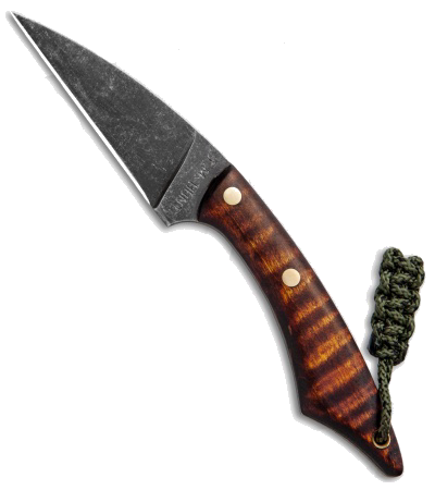 product image for T.M. Hunt Custom Hornet 2.0 Curly Maple Fixed Blade Knife