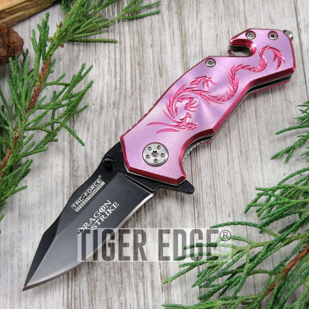 product image for Tac-Force Mini Pink Dragon EDC Folding Pocket Knife