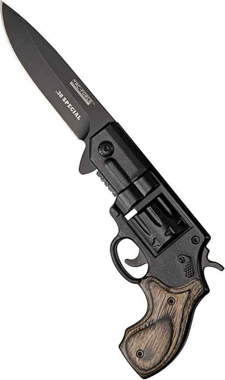 Tac-Force Speedster 38 Special Revolver 440 Stainless Black Finish Aluminum Handles
