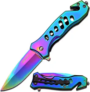 Tac-Force Rainbow Titanium Coated Stainless Steel Folding Pocket Knife TF-844