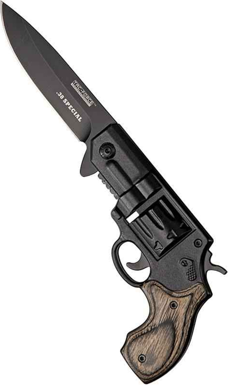 Tac Force Speedster 38 Special Revolver 440 Stainless Black Finish Aluminum Handles