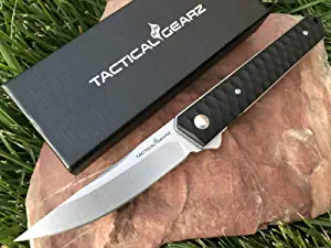 product image for Tactical-Gearz TG Danu Black G10 Handle D2 Steel Blade Pocket Knife