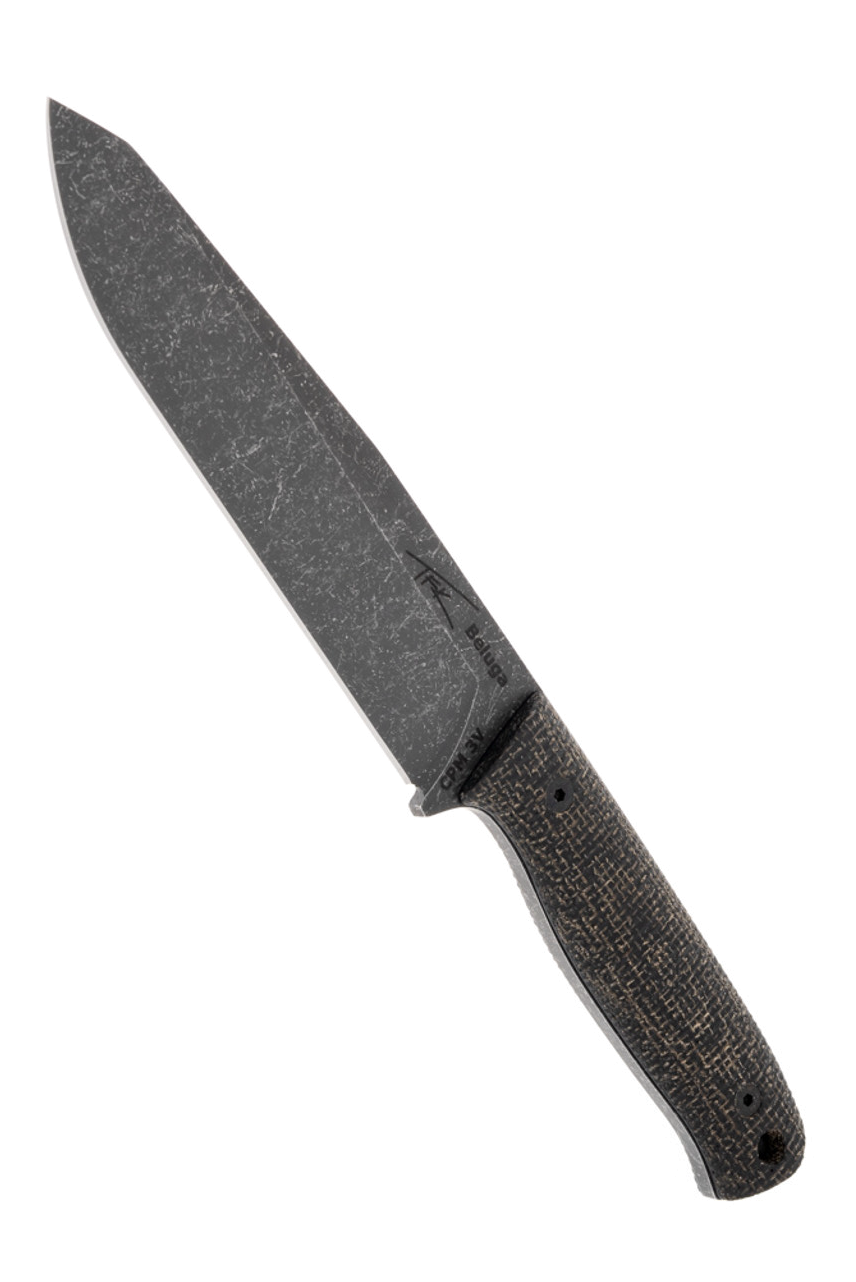 product image for Tanev Family Knives Beluga Acid Washed 3V Black Burlap Micarta