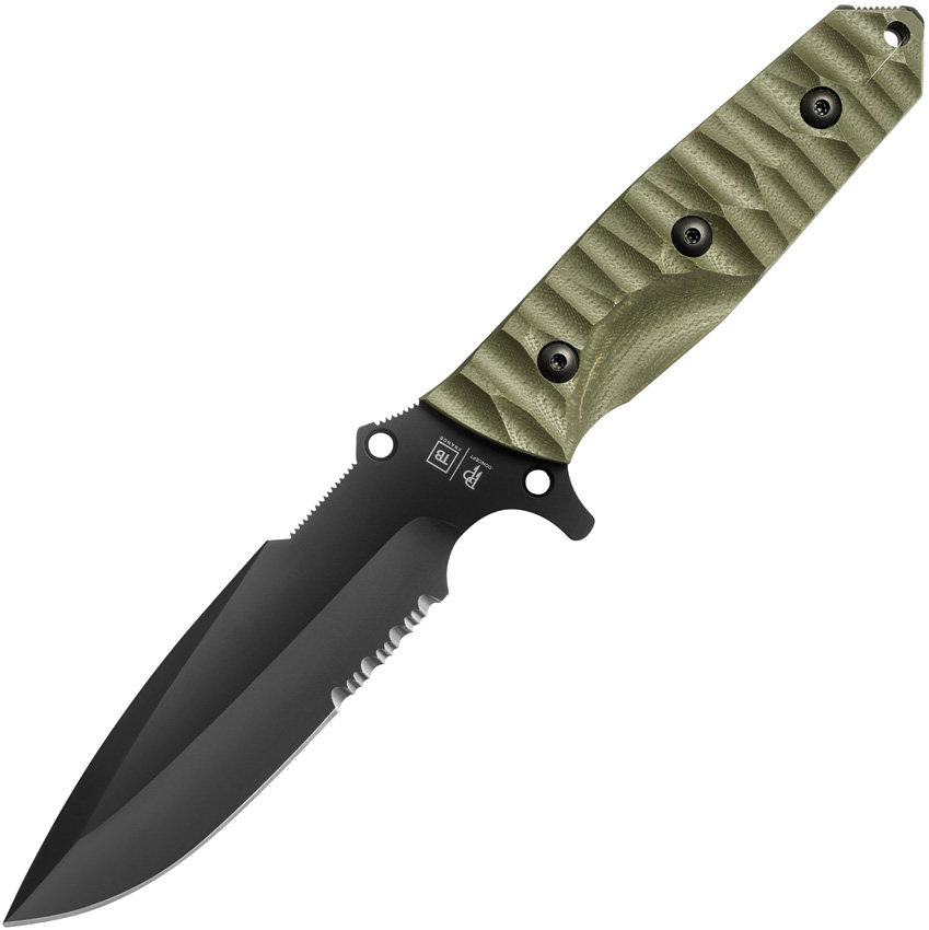 TB-Outdoor Green G10 Handle Fixed Blade Knife 4.5"