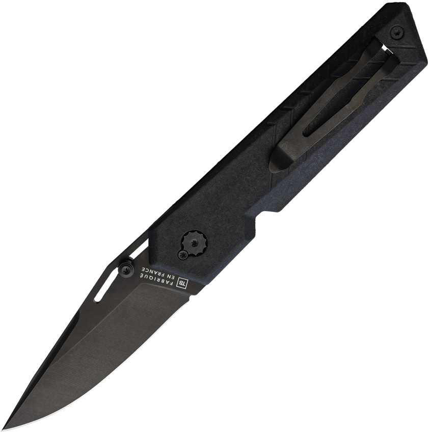 product image for TB-Outdoor Unboxer EDC Folder 3 Black Nitrox Steel Blade - Black Pa6 Handle