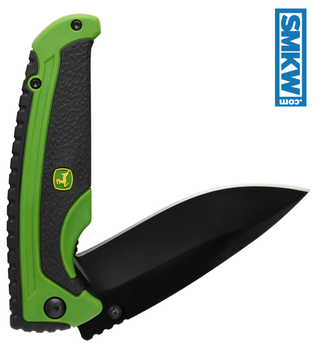 product image for Tec-X Black and Green John Deere Linerlock Folding Knife