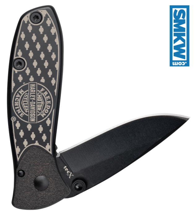 product image for Tec-X Harley-Davidson Tags-L Linerlock Folding Knife Black