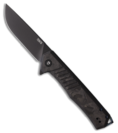 product image for Tekto Knives F 1 Alpha Liner Lock Knife Forged CF Blue Accents 3 1 Black