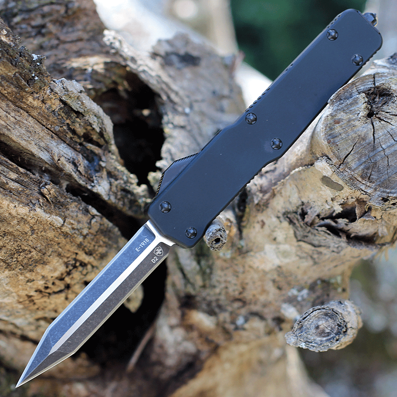 Templar Premium Lightweight Slim OTF Black Aluminum D2 Black Dagger MA BR 12 1