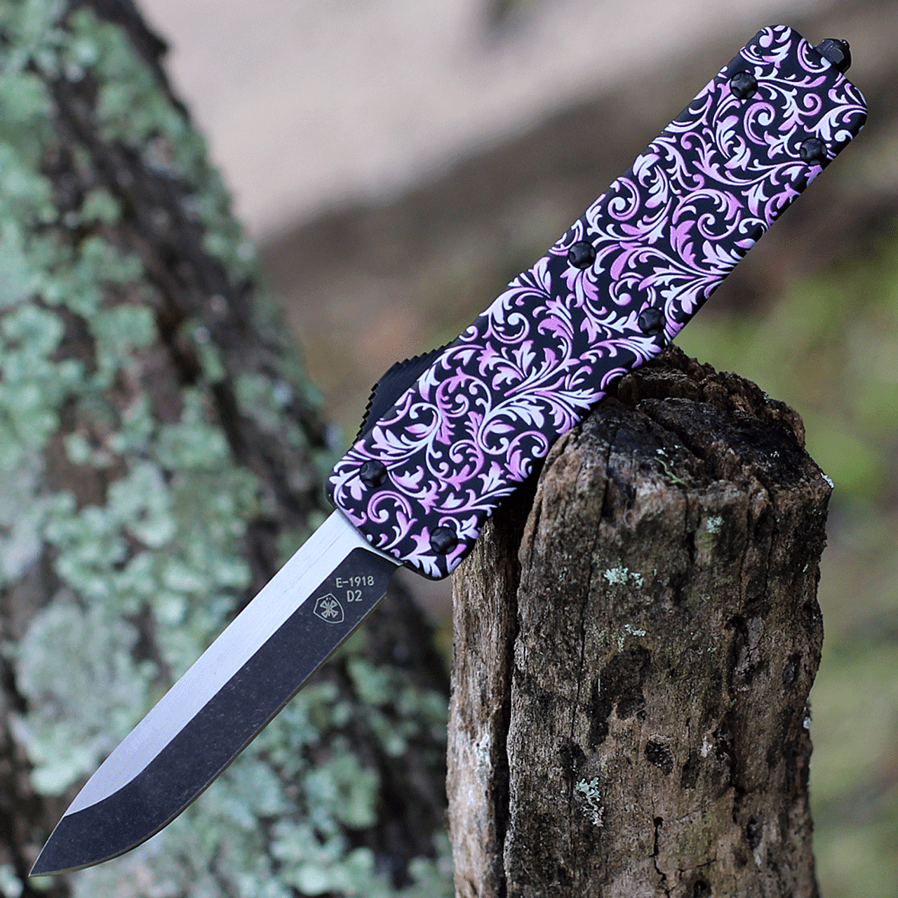 Templar Pink Premium Lightweight OTF Knife - D2 Steel - Model PKF 32 1