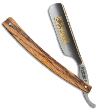 product image for Timor Maple Wood Handle Straight Razor Carbon Steel 6/8" 382