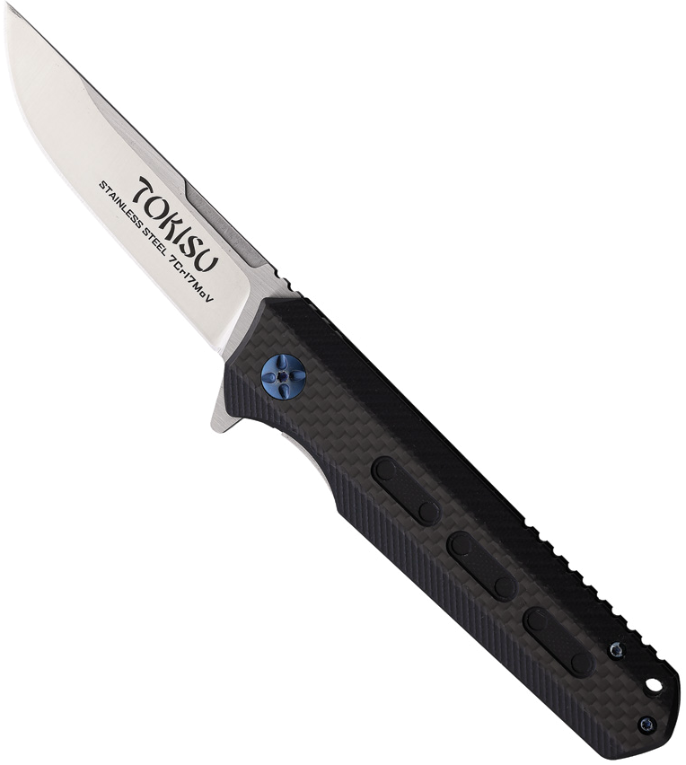 product image for Tokisu Black G10 with Carbon Fiber Inlay 7Cr17MoV Stainless Blade Linerlock Knife