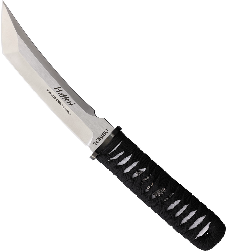 product image for Tokisu Hattori 6" Black 7Cr17MoV Stainless Tanto Blade Fixed Blade