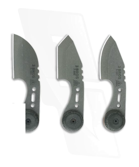 TOPS Knives 3 Bros Combo Pack Black Micarta Neck Knives 3 BR CMB