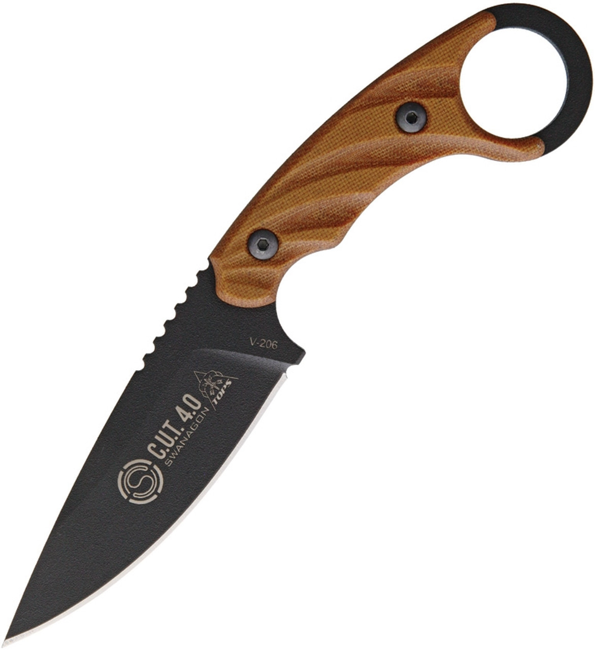 product image for TOPS Mini MSF-4.0 Drop Point Micarta Brown TPMSF40