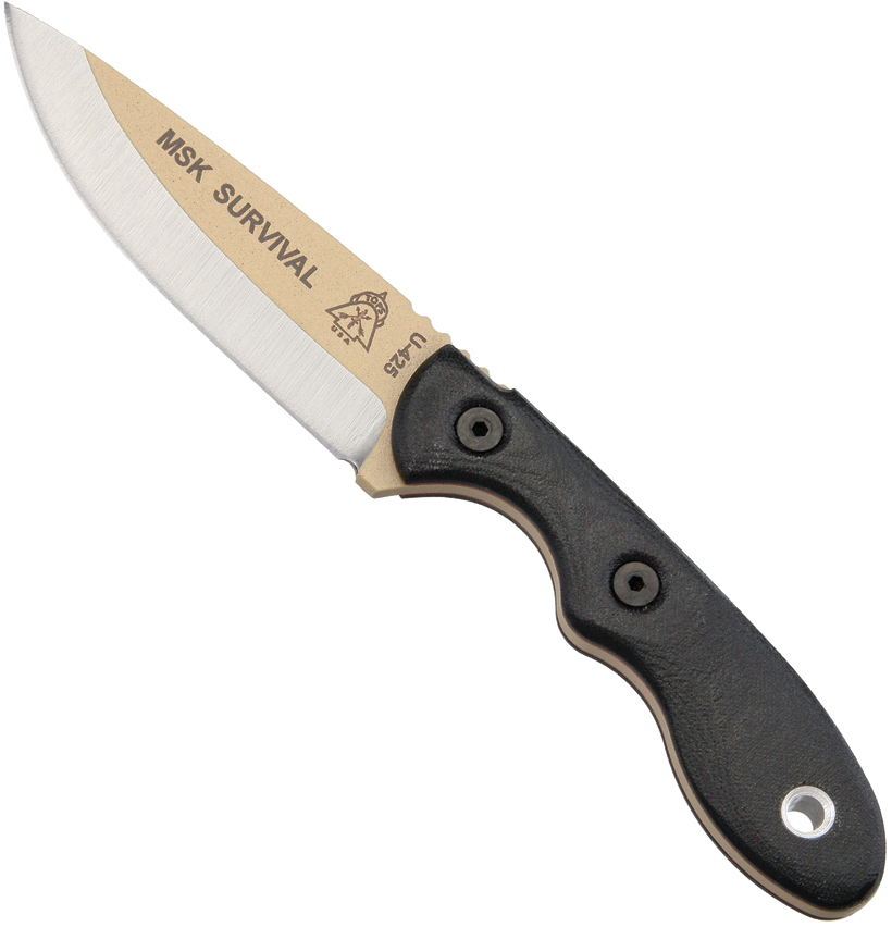 product image for TOPS Knives Mini Scandi Black Micarta Knife Tan Stonewash TPMSKSURV