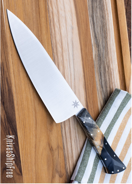product image for Town Cutler Desert Dawn 7" Chef Knife Buckeye Burl Black Midnight Resin Nitro-V