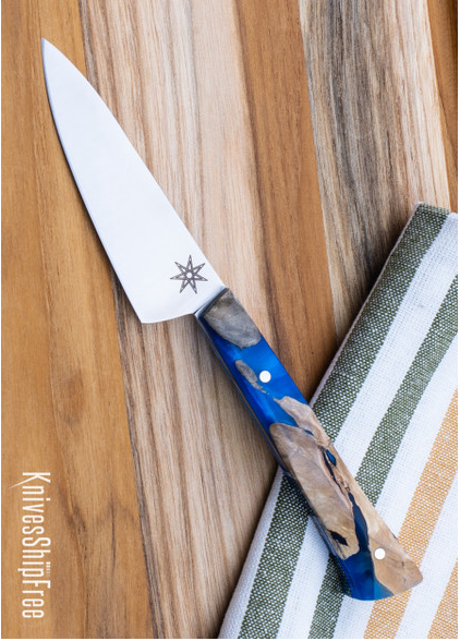 product image for Town Cutler Tahoe Bliss 3" Paring Knife Buckeye Burl Blue Metallic Resin Nitro-V