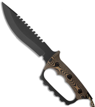product image for Treeman Knives Original Combat Bowie D Guard Black Brown G10