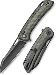 product image for TRIVISA Aries 04G Black Micarta Handle 14C28N Sheepsfoot Blade Pocket Folding Knife