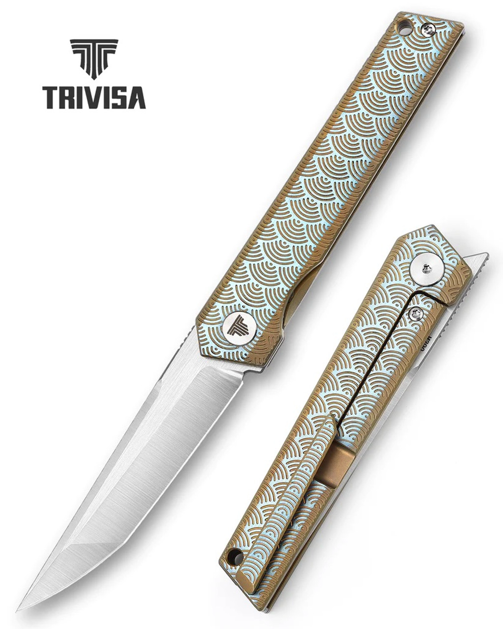product image for Trivisa Black Folding Knife M390 Plain Edge Model Cam 06 BC