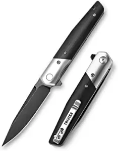 product image for TRIVISA Leominor 03 B Folding Pocket Knife Titanium Coating Stonewash K 110 Steel Blade