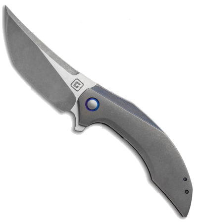 product image for Tuff Custom Persian Flipper Knife Blue Titanium CPM-154