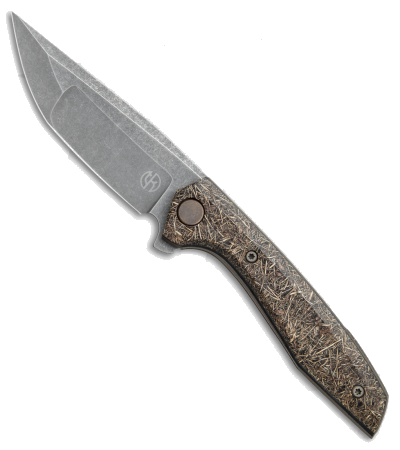 product image for Tuff Custom Switch KM Flipper Knife Bronze Titanium & Rag Micarta RWL-34 Blade