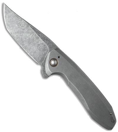 product image for Tuff Custom Switch Persian Tanto Flipper Knife Titanium Marbled Carbon Fiber Nitro-V Blade
