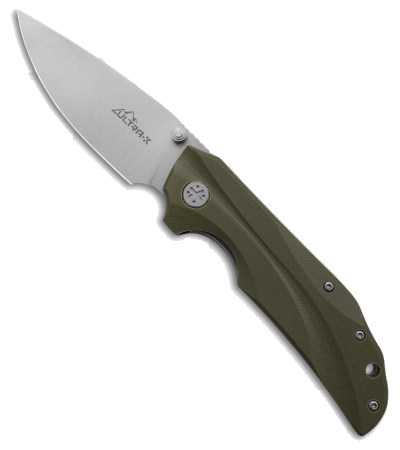 product image for Ultra-X Rye Liner Lock Knife Olive G-10 Stonewash