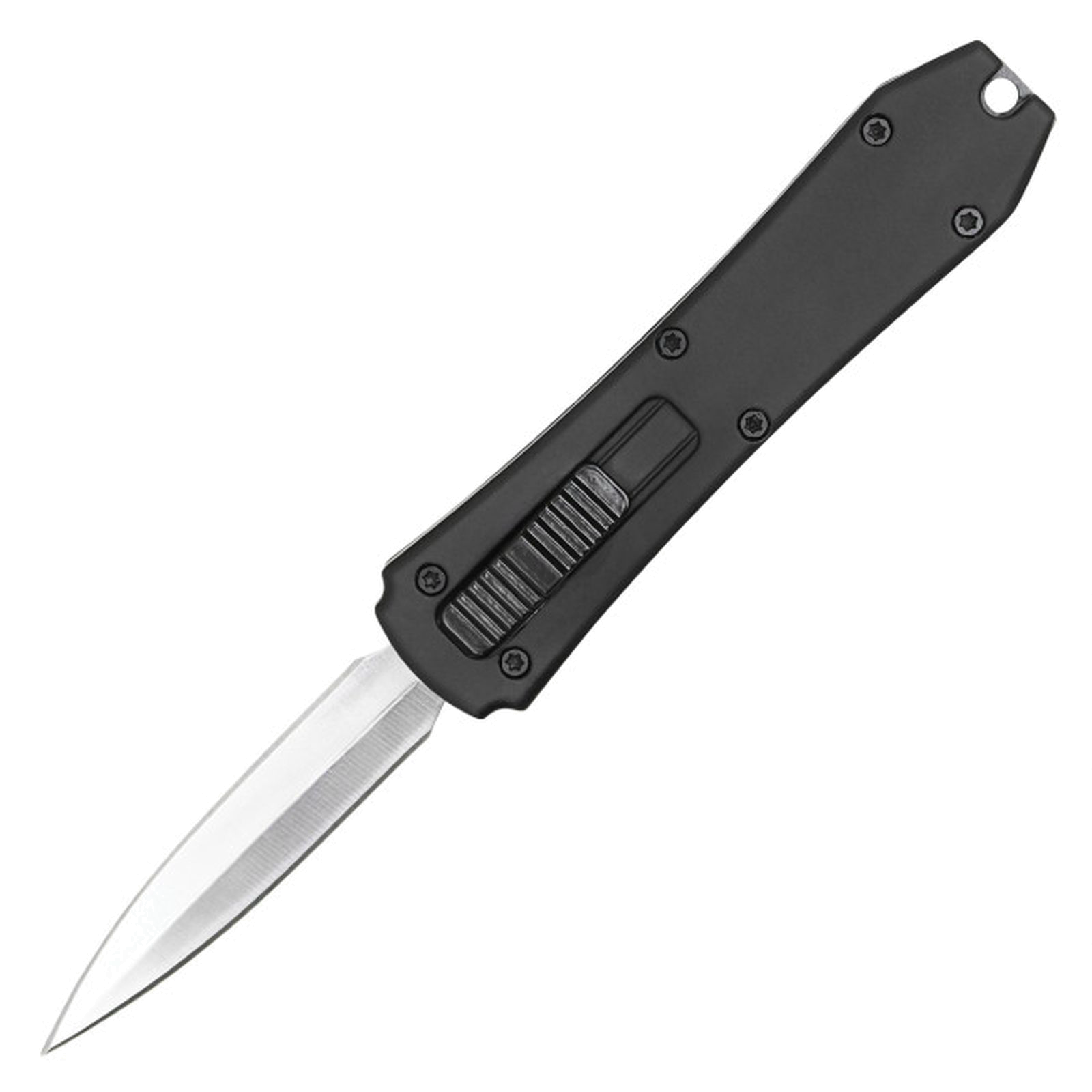 product image for Unbranded Mini OTF Black 2.25 In Double Edge Silver Blade