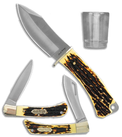 product image for Uncle Henry Limited Edition 3-Piece Knife Set with Shot Glass