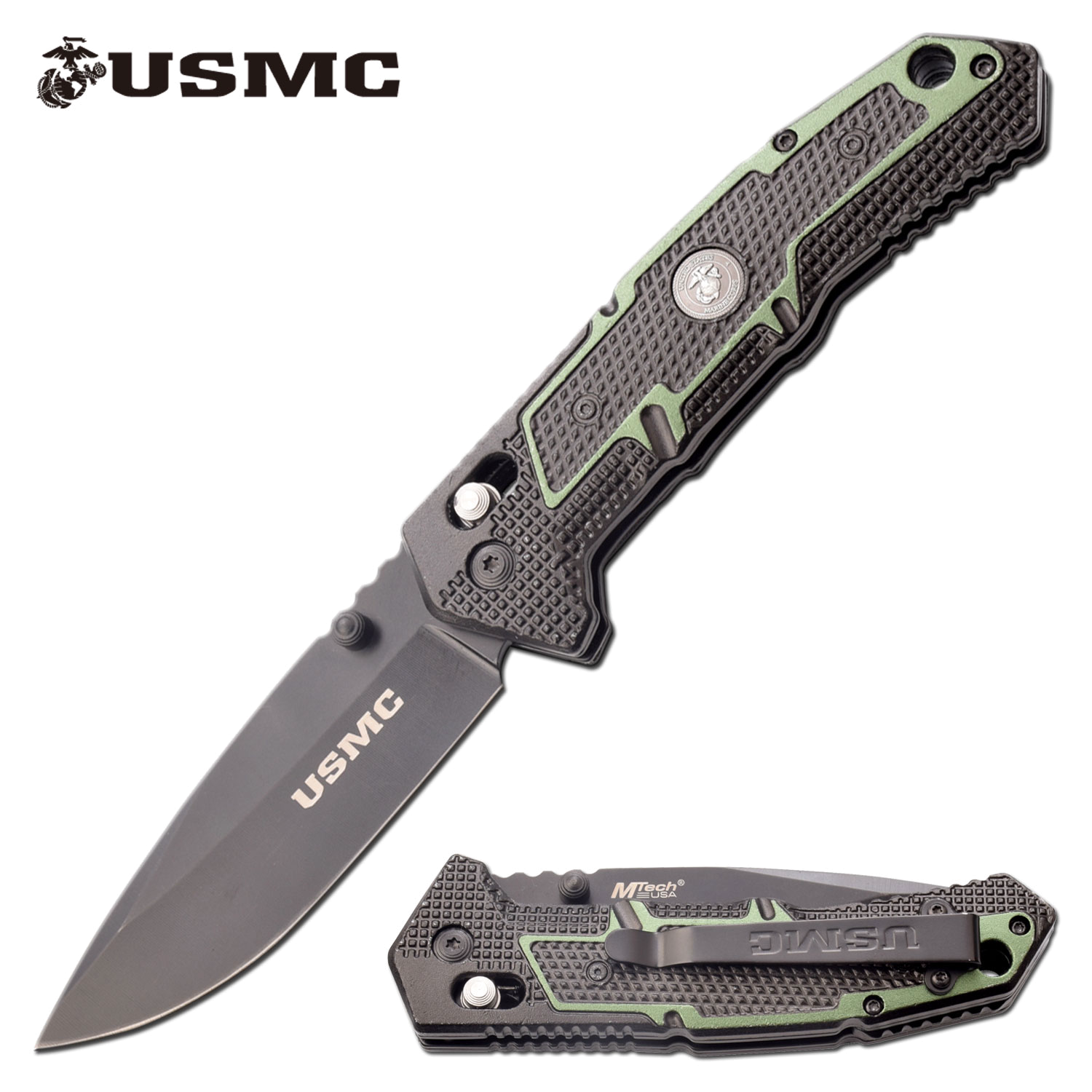 product image for USMC Folding Knife Gunmetal Green