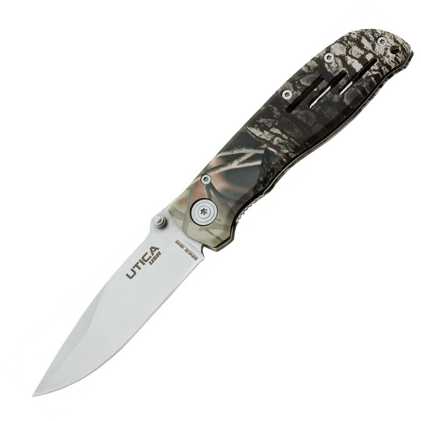 product image for Utica Kavik Linerlock 3.25" Satin Finish High Carbon Stainless Blade Camo Handle