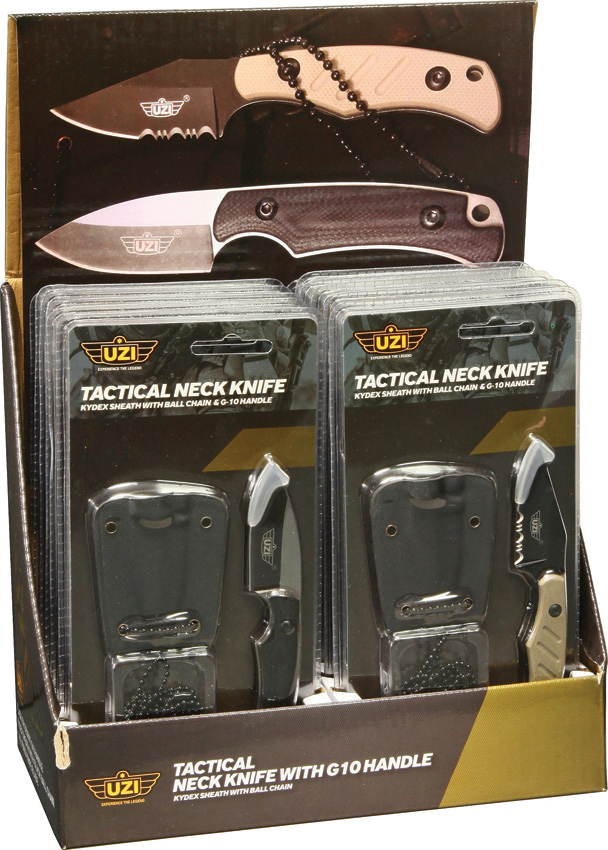 product image for UZI Tactical Neck Knife Black and Tan G10 Handle