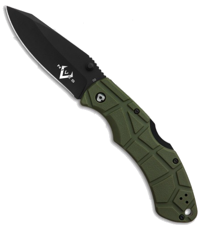 product image for V-Nives Rocky II Lockback Knife Green FRN 3.25" Black Blade