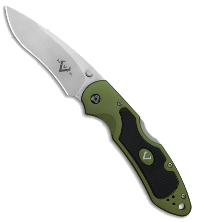 product image for V-Nives Griptide Green Aluminum Rubber Lockback Knife Satin 3.25