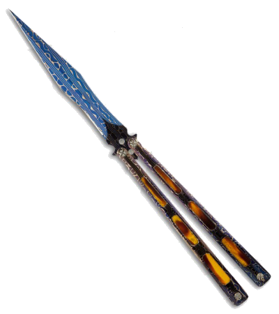 product image for Vallotton Iguana Damascus Butterfly Knife