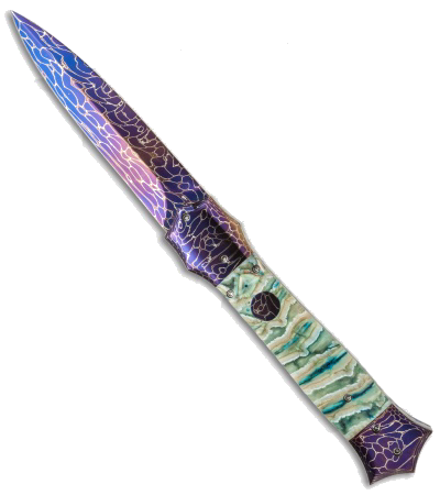 product image for Vallotton Custom Shiv Automatic Knife Green Mammoth Molar