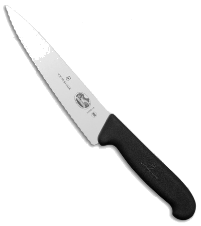 product image for Victorinox Fibrox 7" Serrated Chef's Knife Black VN 5203319