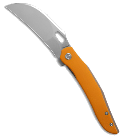 product image for Vosteed Griffin Yellow G-10 Liner Lock Knife 3.5" Stonewash 14C28N