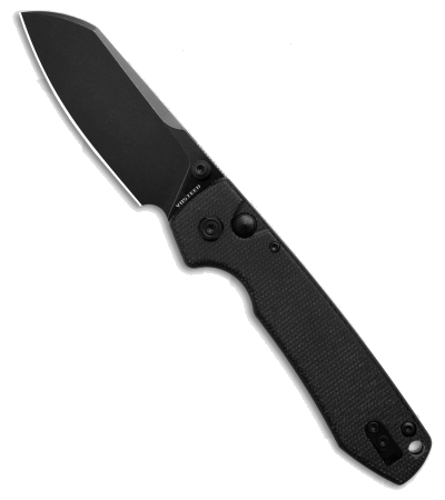 product image for Vosteed Raccoon Black Micarta Button Lock Knife Sandvik 14C28N